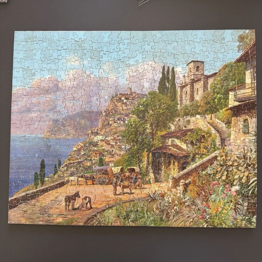 VINTAGE Wood Jigsaw Puzzle J.K. Straus - Blue Shores  over 500 Pieces Complete